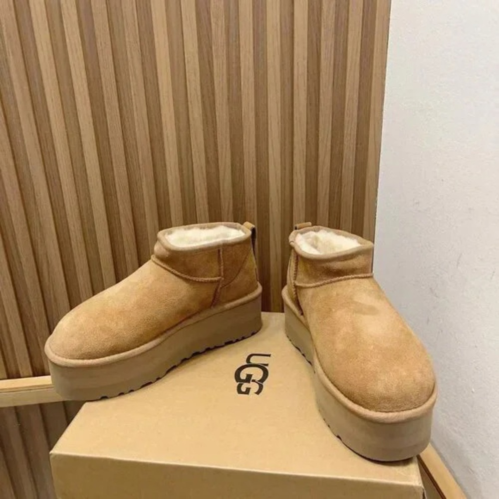 Ugg Chestnut Shearling Platform Boots - image 3